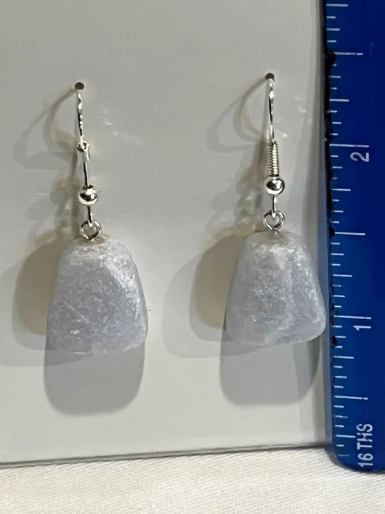 Gray Ice Alabaster Earrings