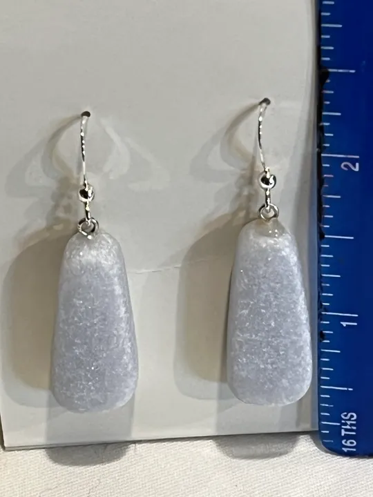 Gray Ice Alabaster Earrings