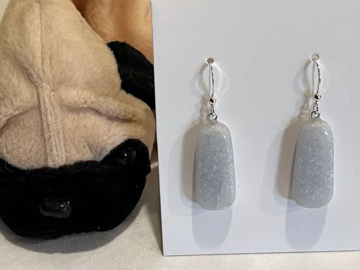 Gray Ice Alabaster Earrings