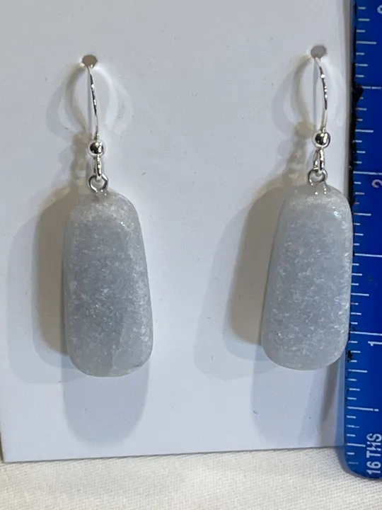 Gray Ice Alabaster Earrings