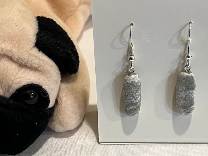 Gray Ice Alabaster Earrings