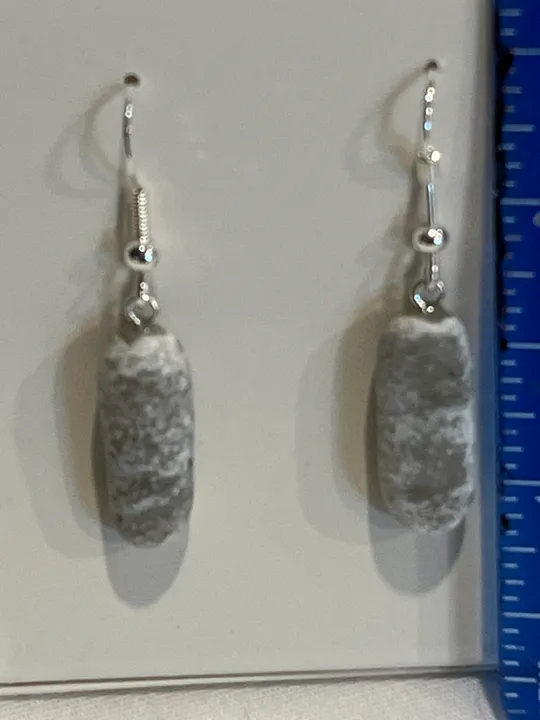 Gray Ice Alabaster Earrings