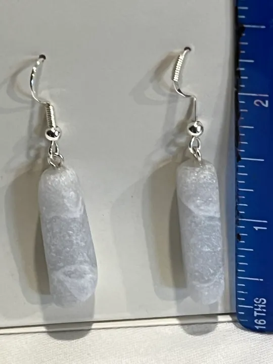 Gray Ice Alabaster Earrings