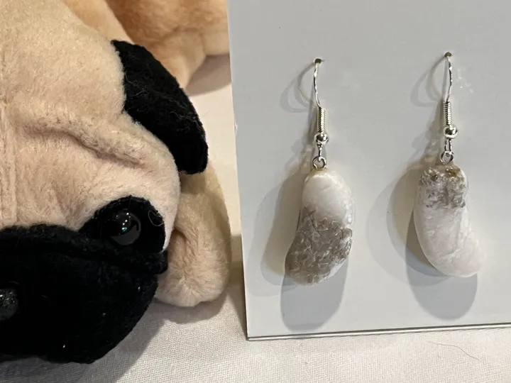 Gray Ice Alabaster Earrings