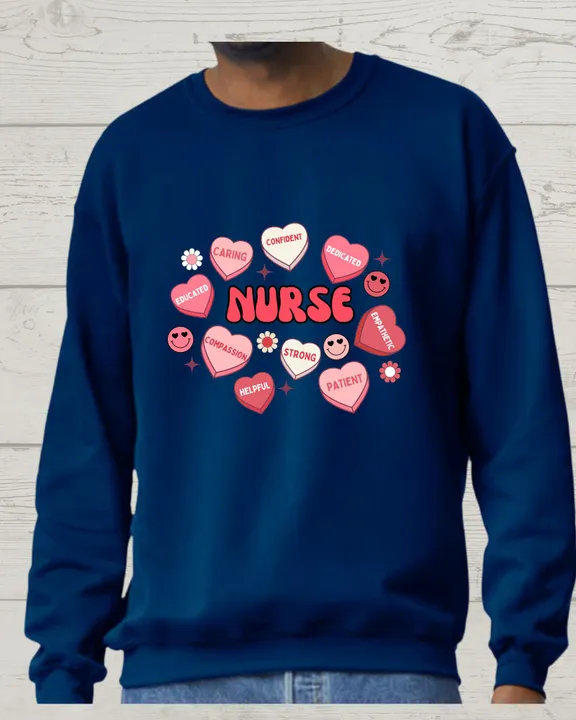 Navy Nurse Valentines Sweatshirt