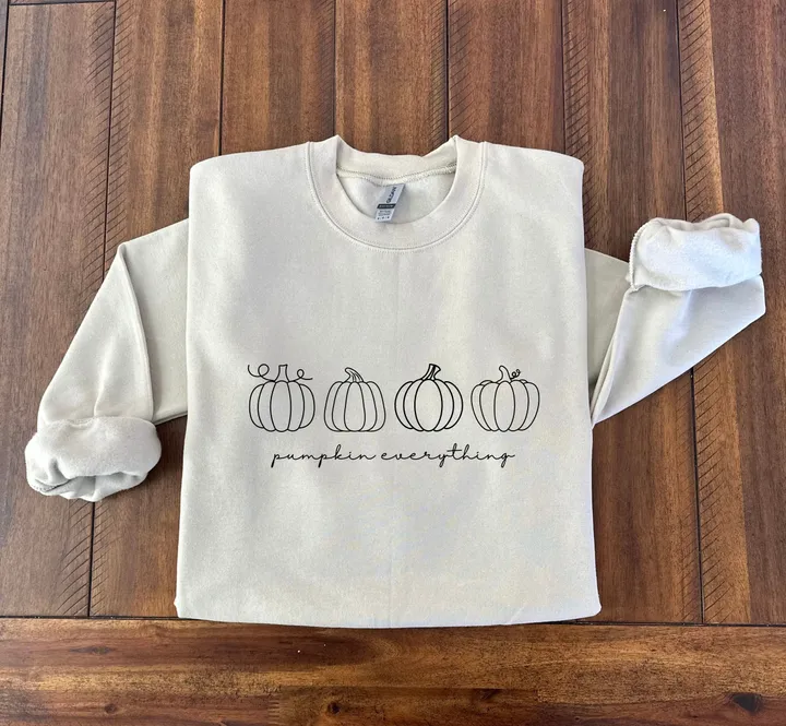 Pumpkin Everything Beige Sweatshirt