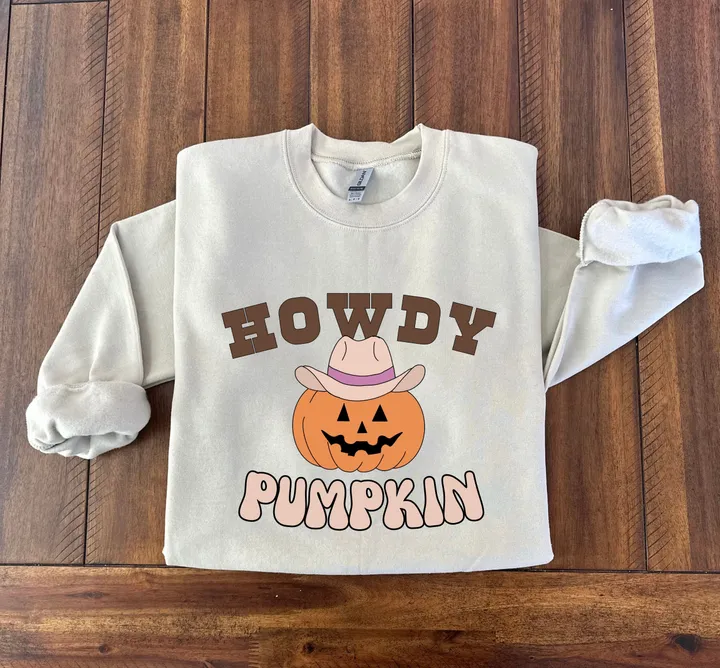 Howdy Pumpkin Beige Sweatshirt