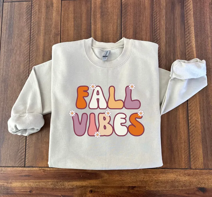 Fall Vibes Beige Sweatshirt