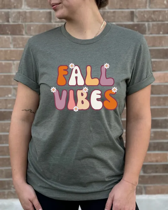 Fall Vibes Green Short Sleeve