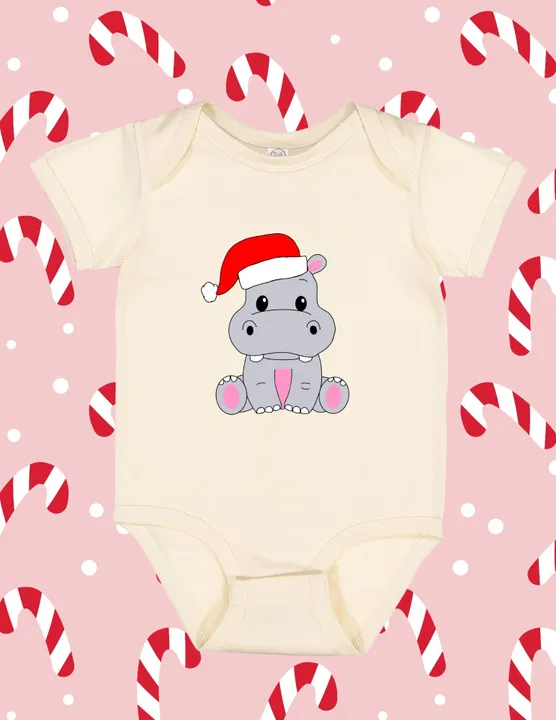 Santa Hat Hippo Onesie