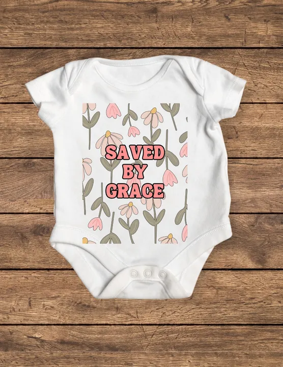 Saved By Grace Floral Onesie