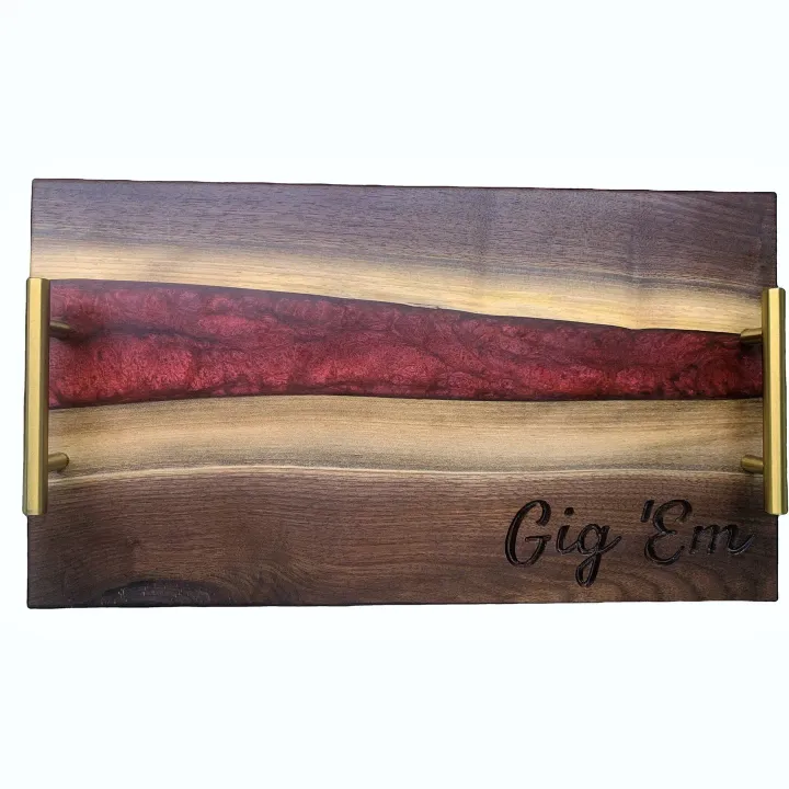 Aggie Black Walnut Epoxy River Charcuterie/Serving Board