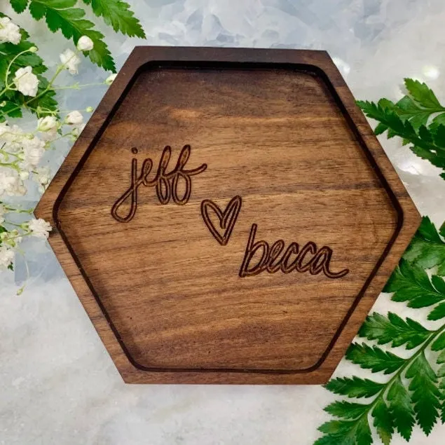 Ring/Catch-All Wooden Customizable Tray