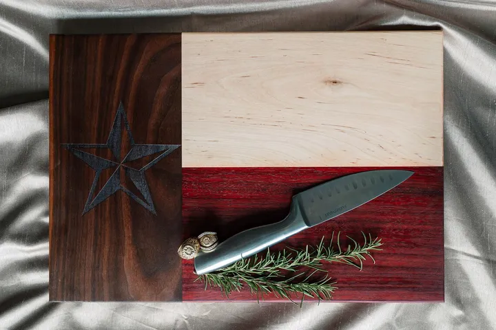Texas Flag Star Cutting Board