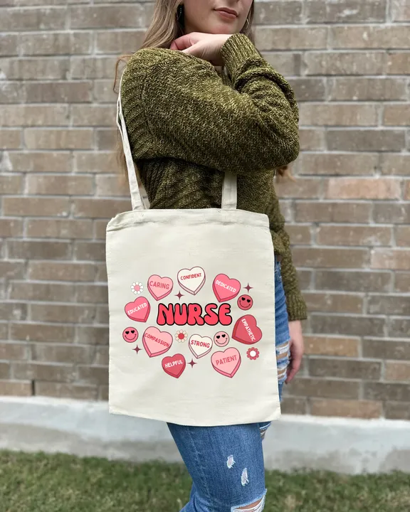 NURSE Valentines Canvas Bag