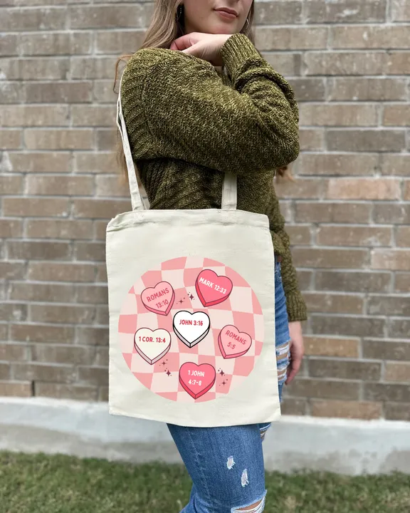 Bible Candy Hearts Canvas Bags