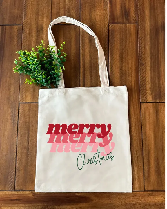 Merry Merry Christmas Canvas Bag