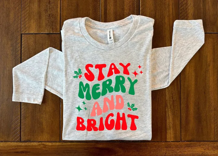 Stay Merry White Long Sleeve Shirt